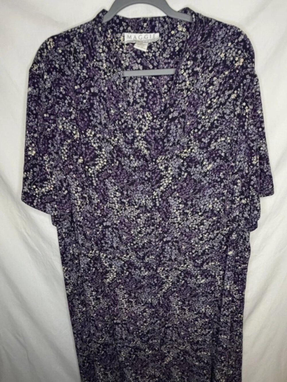 Maggie McNaughton 3X Long Floral Dress Button Down Short Sleeve Women’s